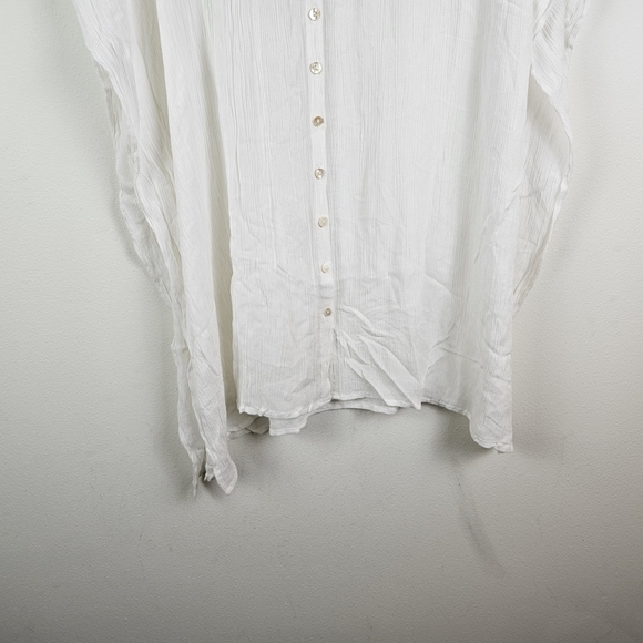 BOHO ME Button Tunic Kimono Top Size M White Oversized  Coverup - Picture 2 of 7